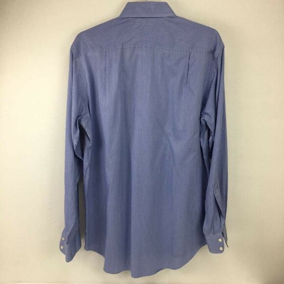 Charles Tyrwhitt Mens Dress Shirt Blue White Striped Collared Non Iron 16-36 - Picture 3 of 7